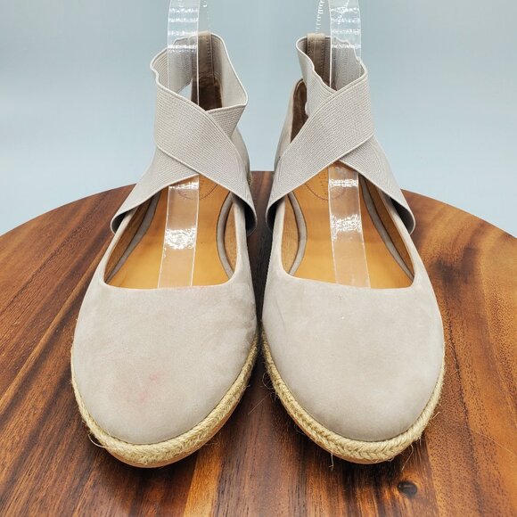 Corso Como Flats Women's 10 M Gray Leather Bellah Espadrille Wedge Comfort Shoes - Picture 2 of 10